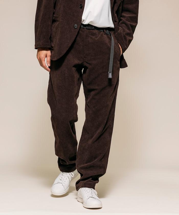 燈芯絨 SOLOTEX 修身款編織腰帶長褲