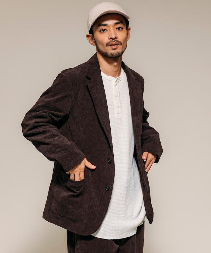 SOLOTEX 燈芯絨兩粒扣西裝套裝 休閒版型西裝外套 燈芯絨長褲