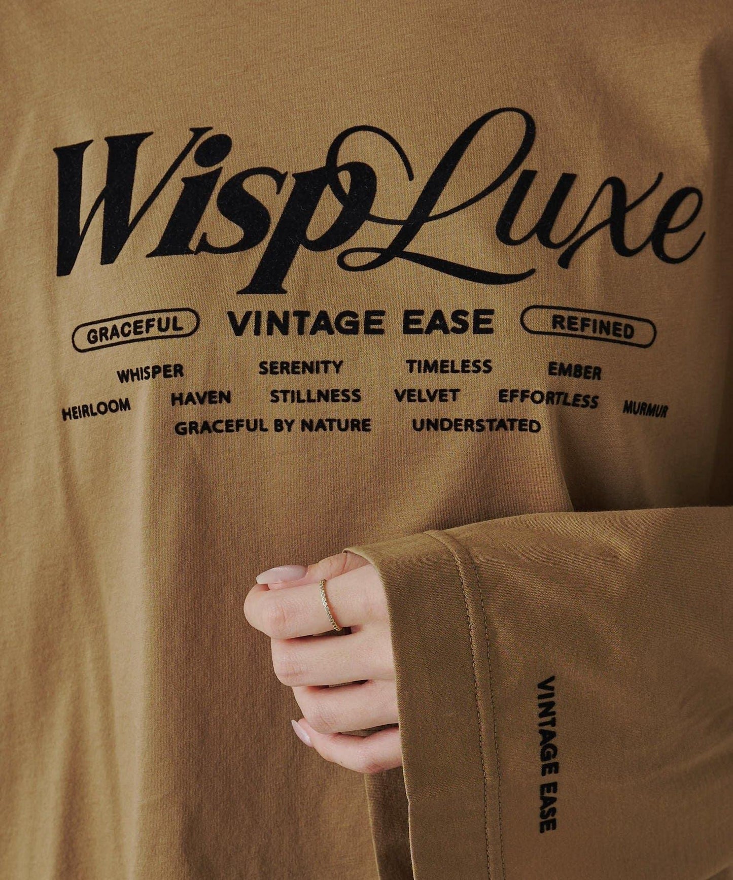 再生棉絲光植絨印花T恤