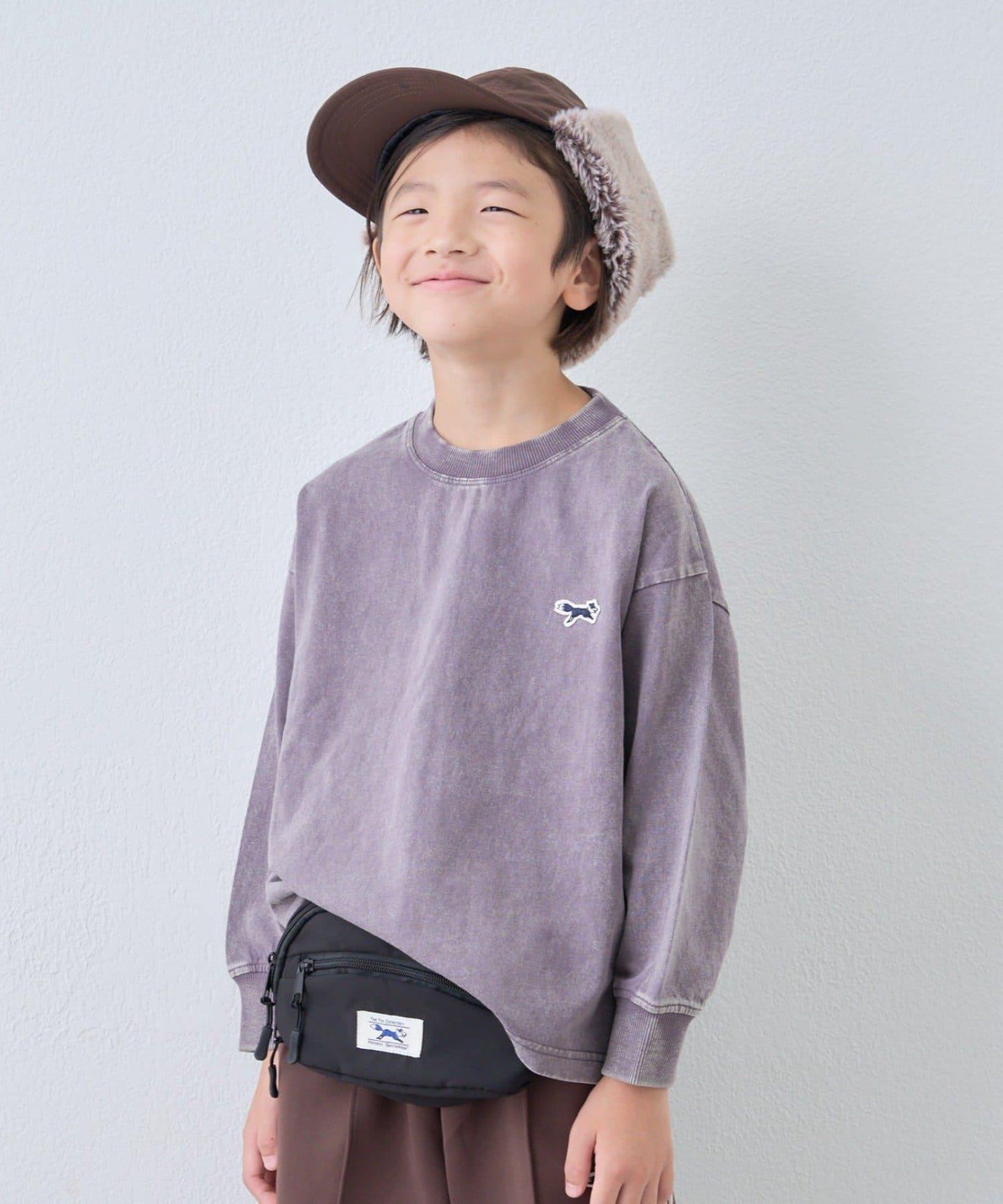 【KIDS】【FOX×TYPY】水洗工藝單點裝飾長袖T恤