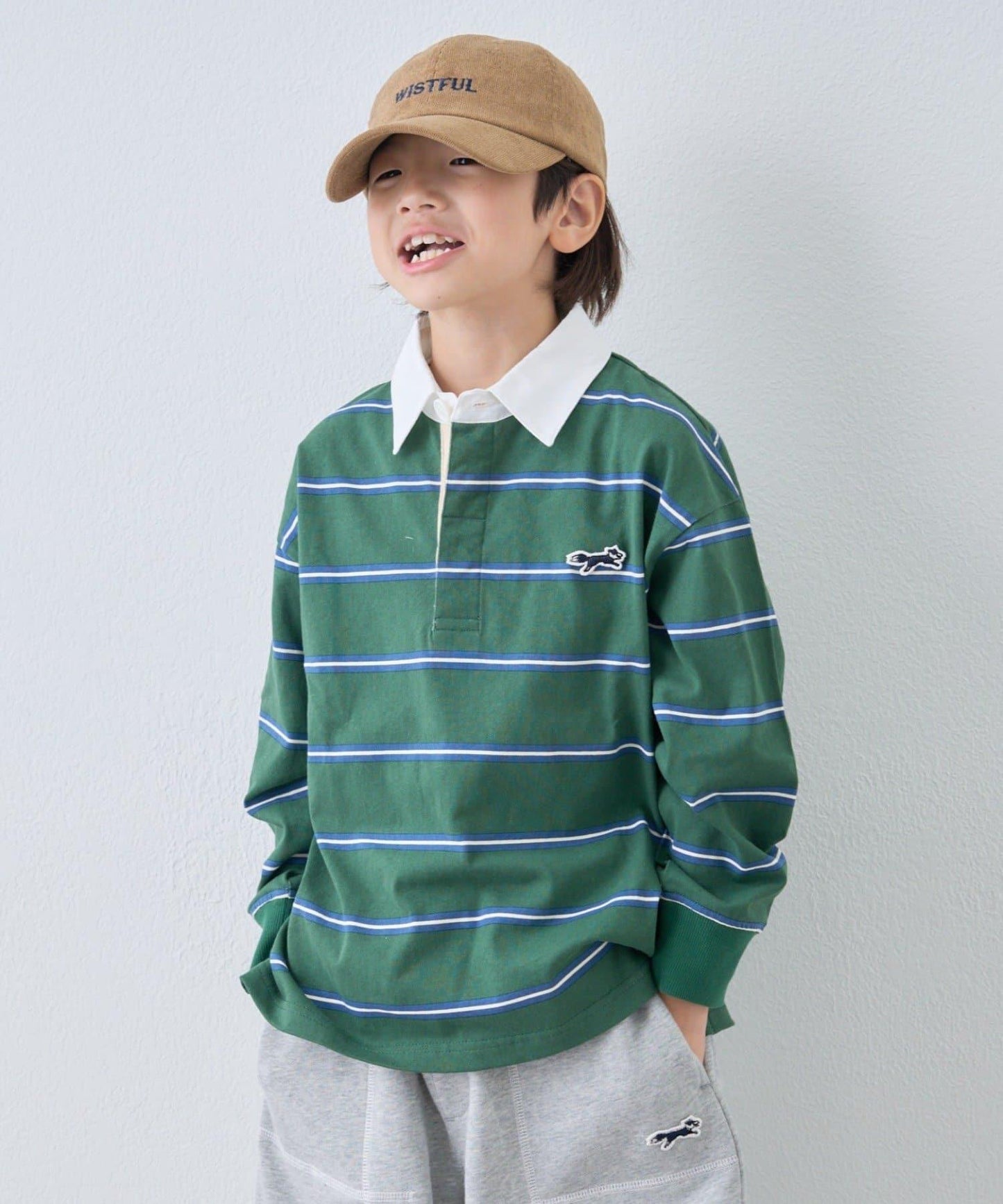【KIDS】【FOX×TYPY】條紋橄欖球衫