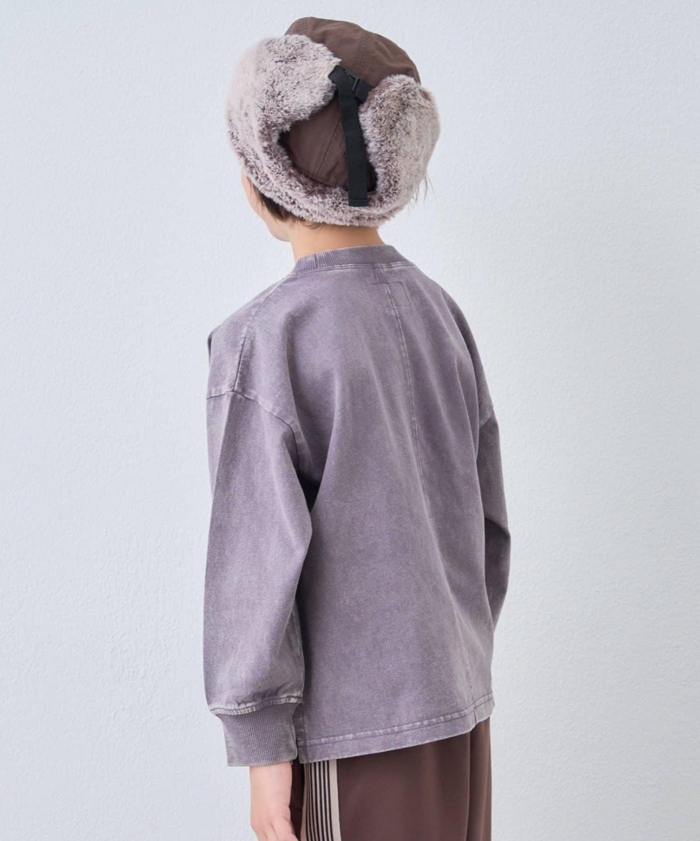 【KIDS】【FOX×TYPY】水洗工藝單點裝飾長袖T恤