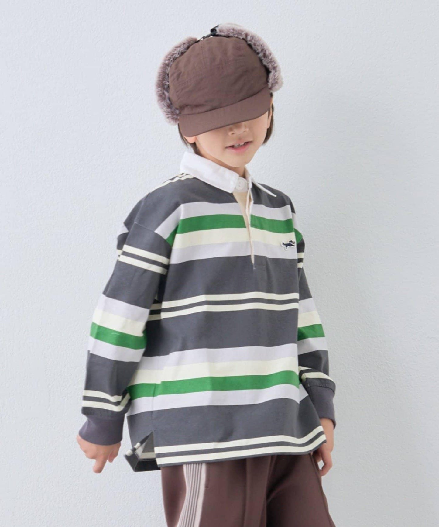 【KIDS】【FOX×TYPY】條紋橄欖球衫