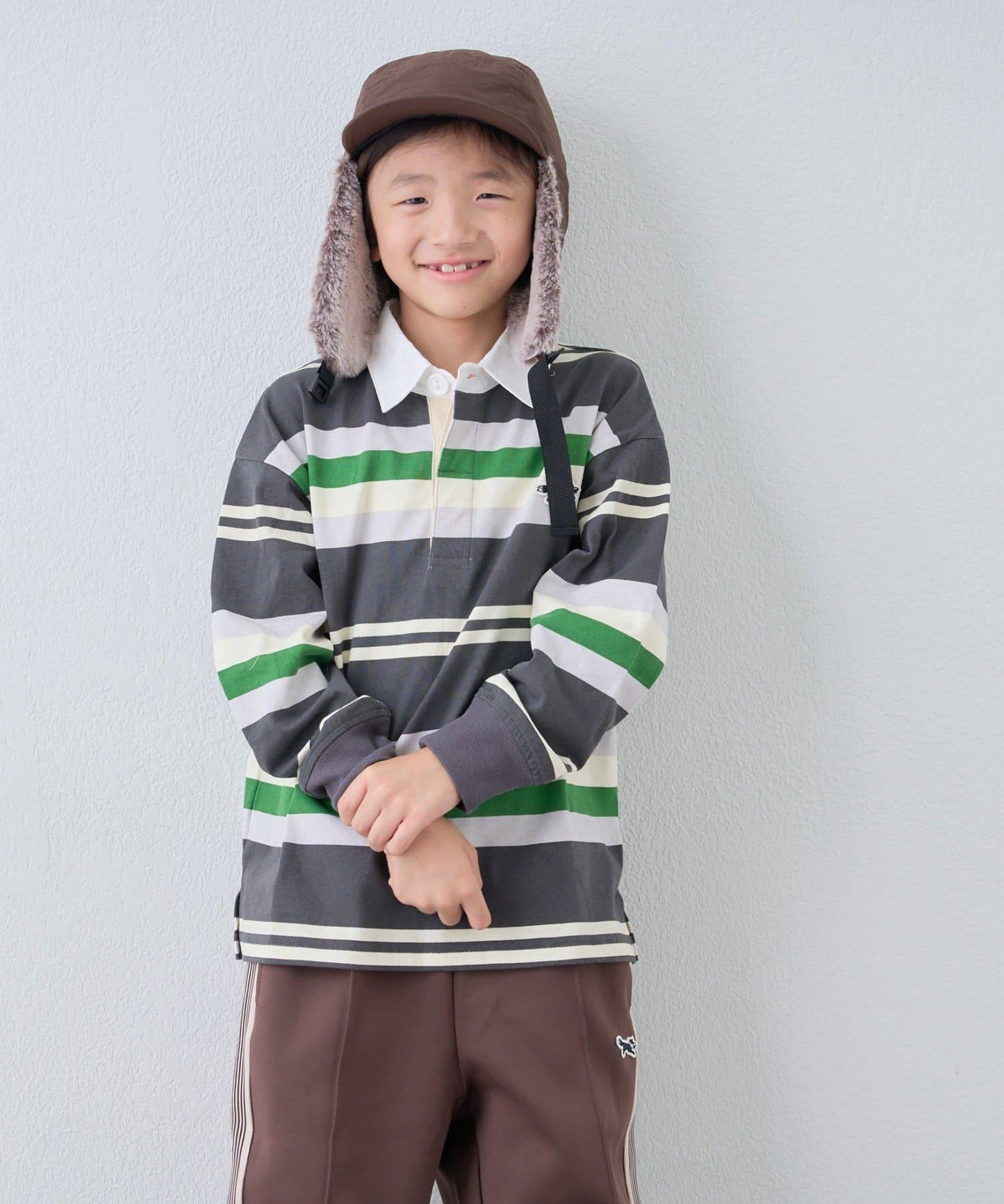 【KIDS】【FOX×TYPY】條紋橄欖球衫