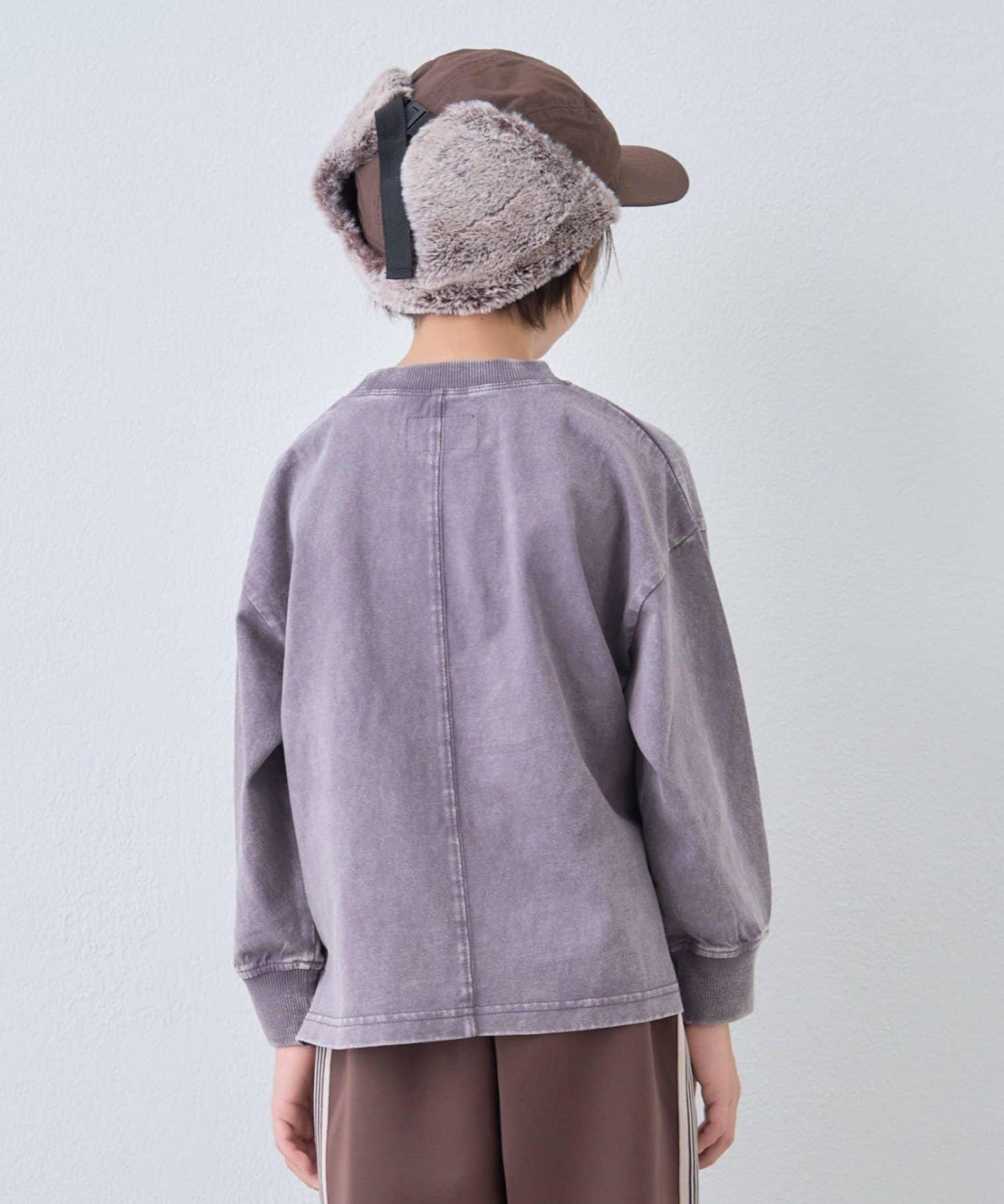 【KIDS】【FOX×TYPY】水洗工藝單點裝飾長袖T恤