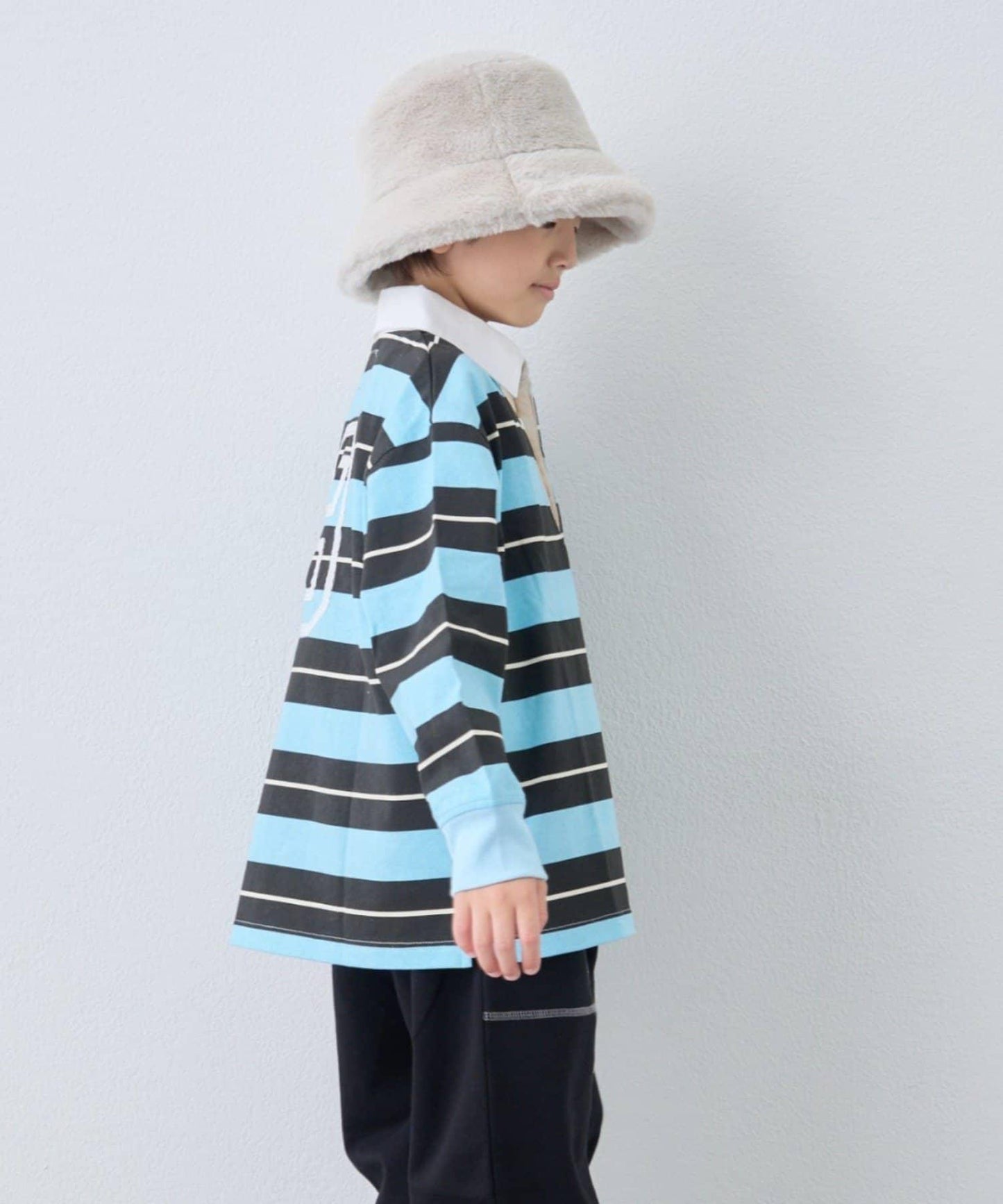 【KIDS】【FOX×TYPY】條紋橄欖球衫