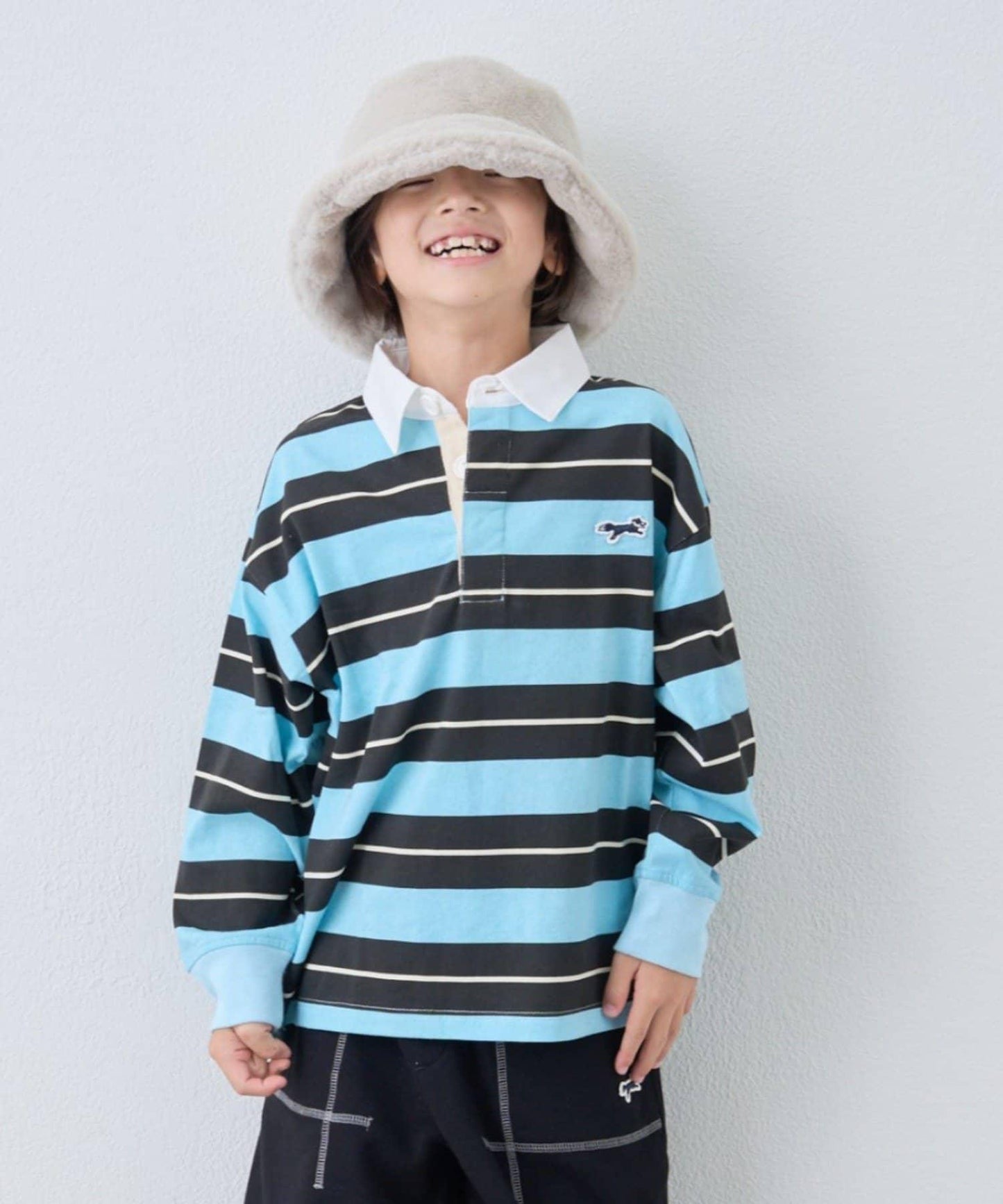 【KIDS】【FOX×TYPY】條紋橄欖球衫