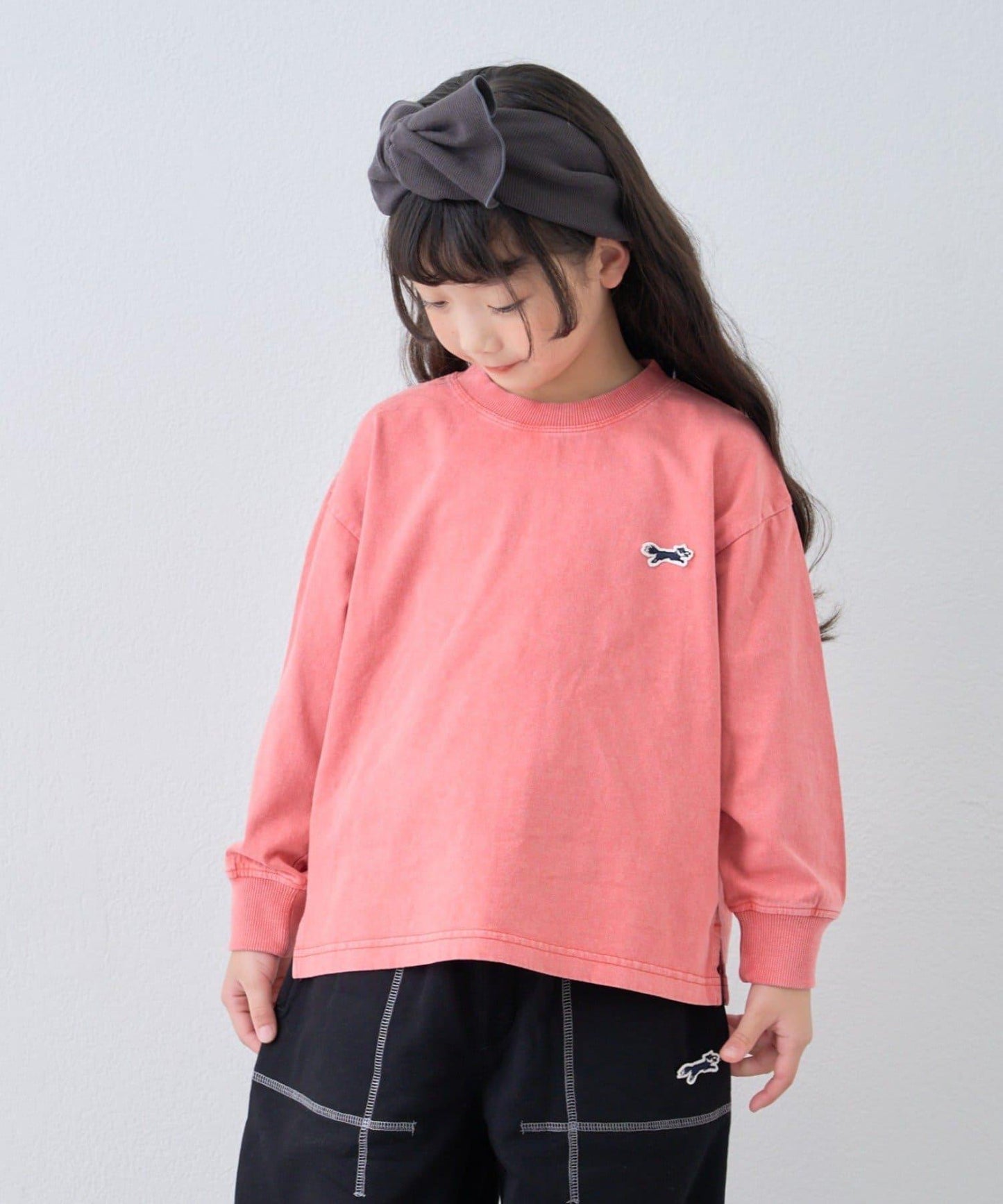 【KIDS】【FOX×TYPY】水洗工藝單點裝飾長袖T恤