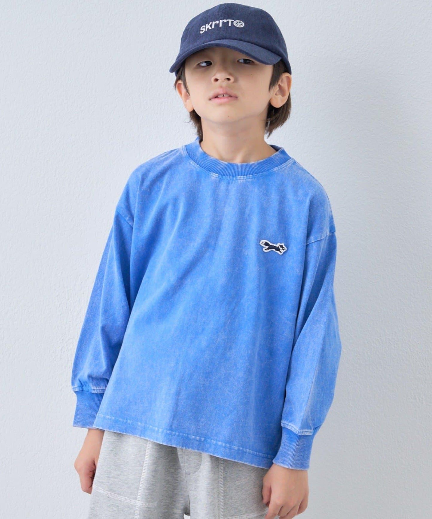 【KIDS】【FOX×TYPY】水洗工藝單點裝飾長袖T恤