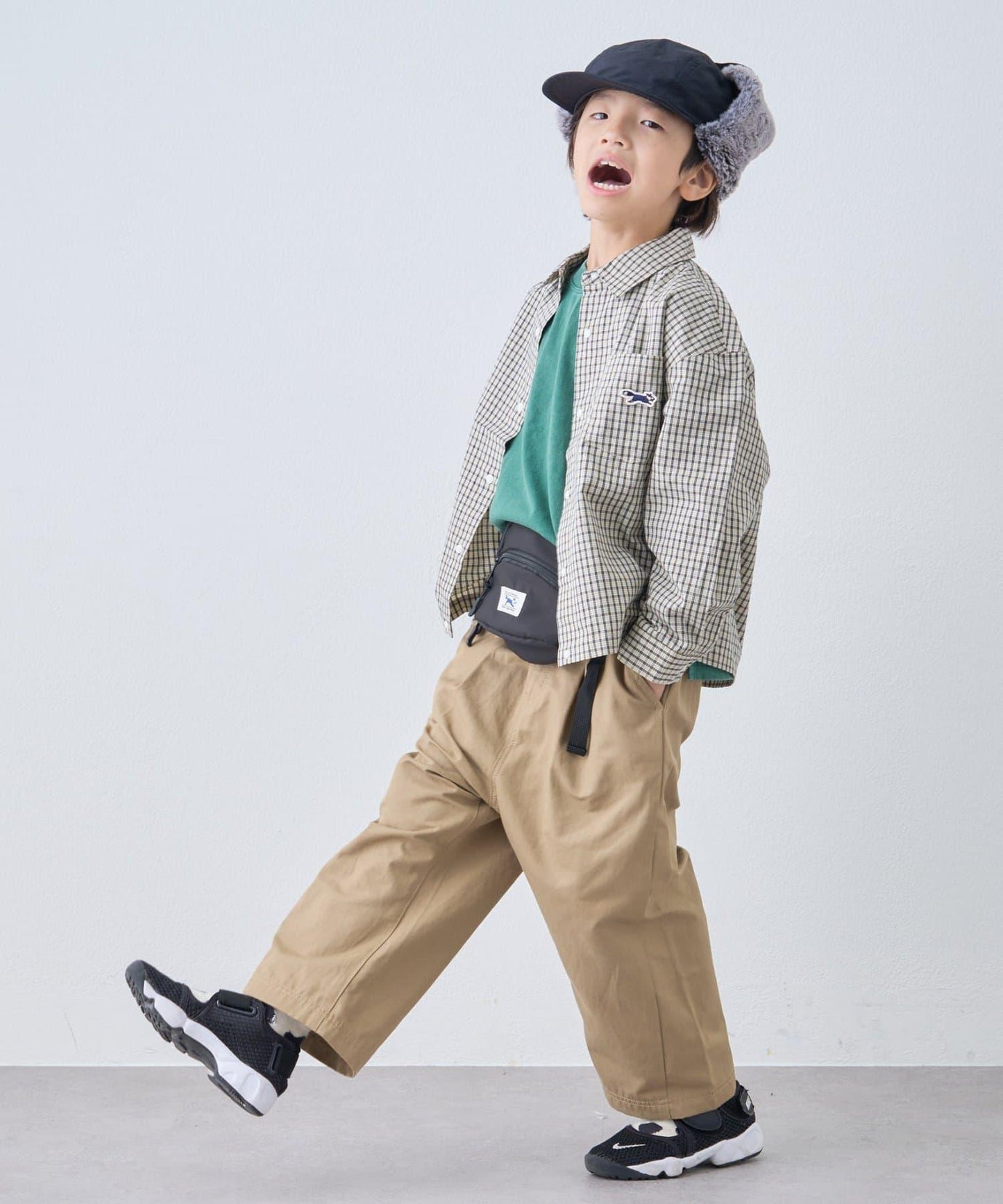 【KIDS】【FOX×TYPY】水洗工藝單點裝飾長袖T恤