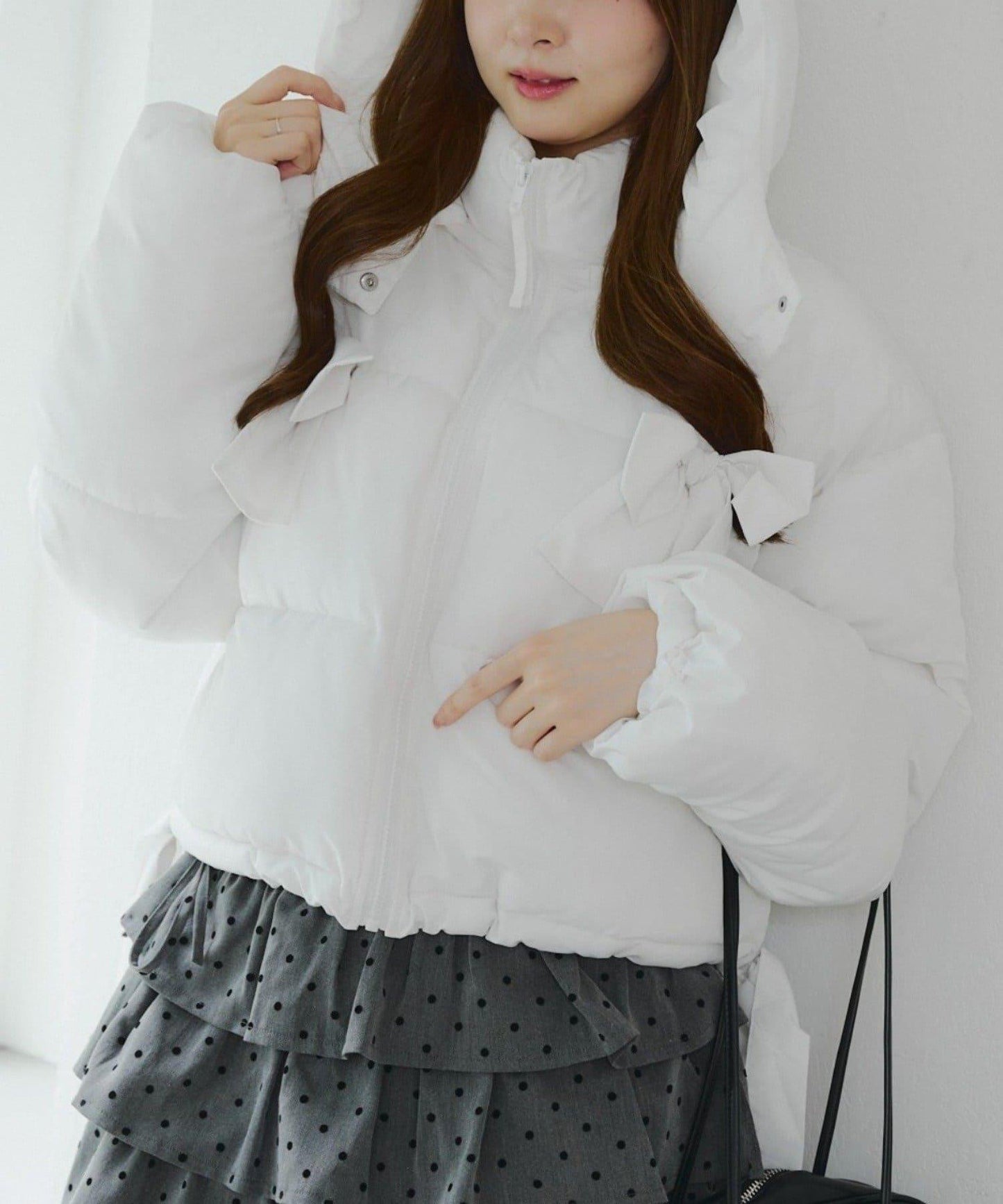 冬季保暖可拆卸蝴蝶結棉服【RMAF】