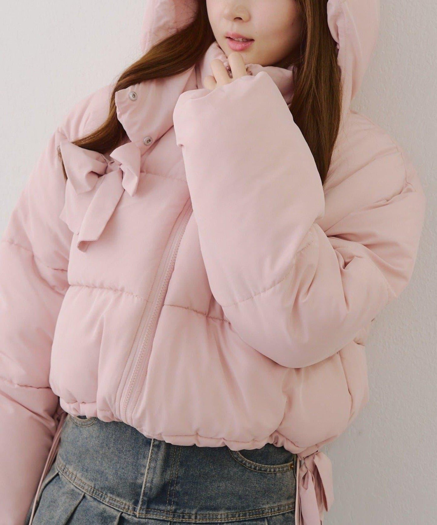 冬季保暖可拆卸蝴蝶結棉服【RMAF】