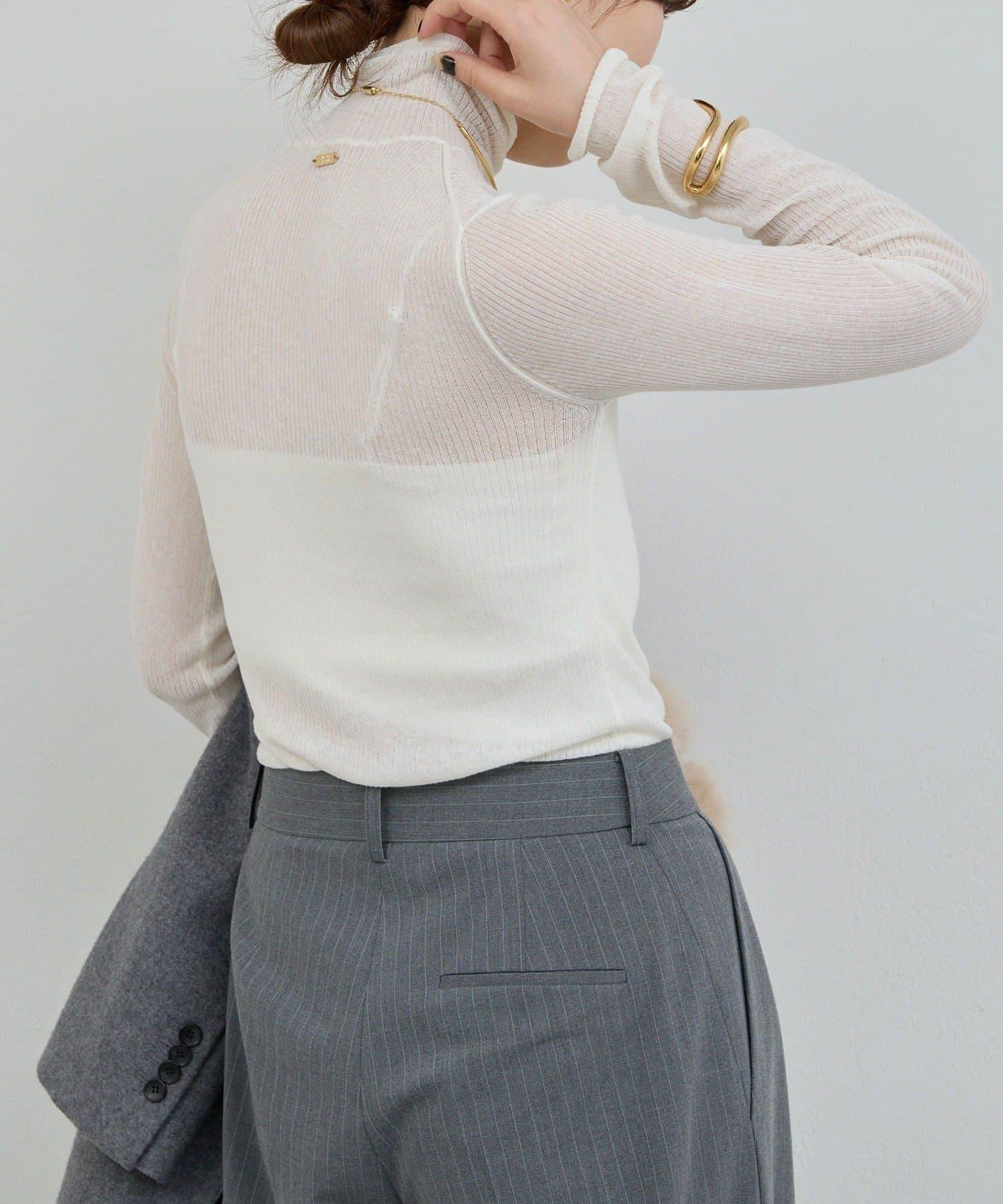 【近日開始】【CHIHAYA聯名】透視羅紋高領衫