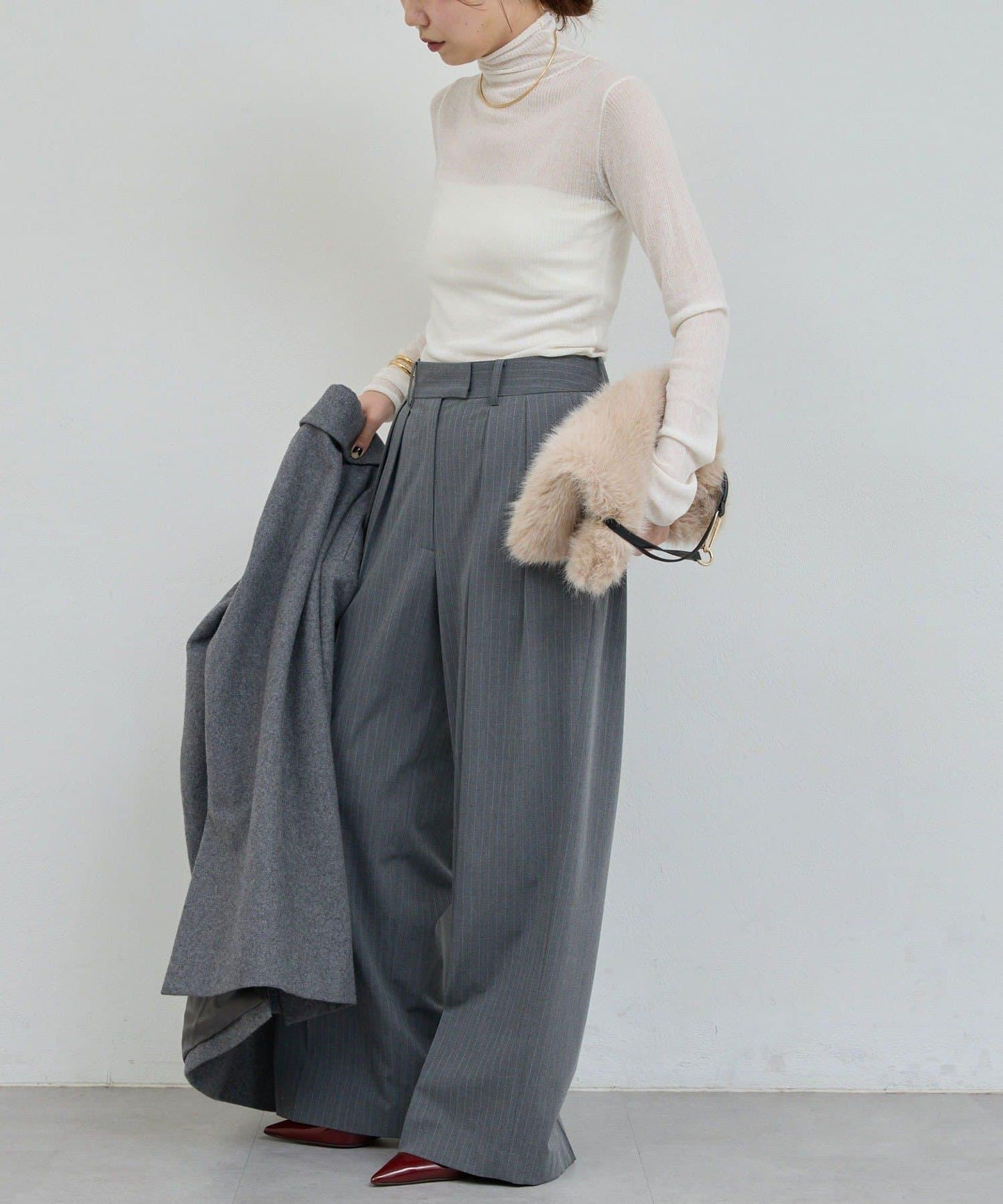 【近日開始】【CHIHAYA聯名】透視羅紋高領衫