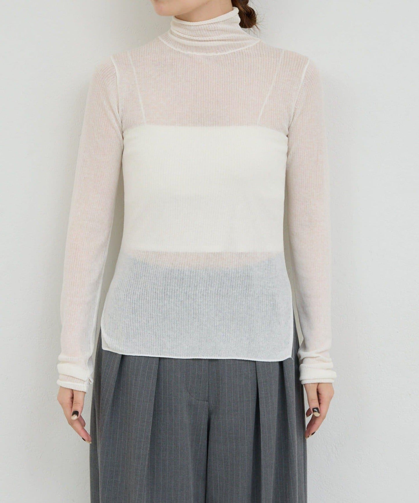 【近日開始】【CHIHAYA聯名】透視羅紋高領衫