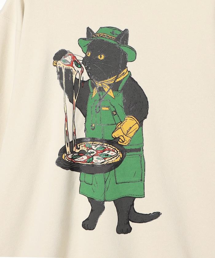 CAT下襬抽繩連帽衛衣 /