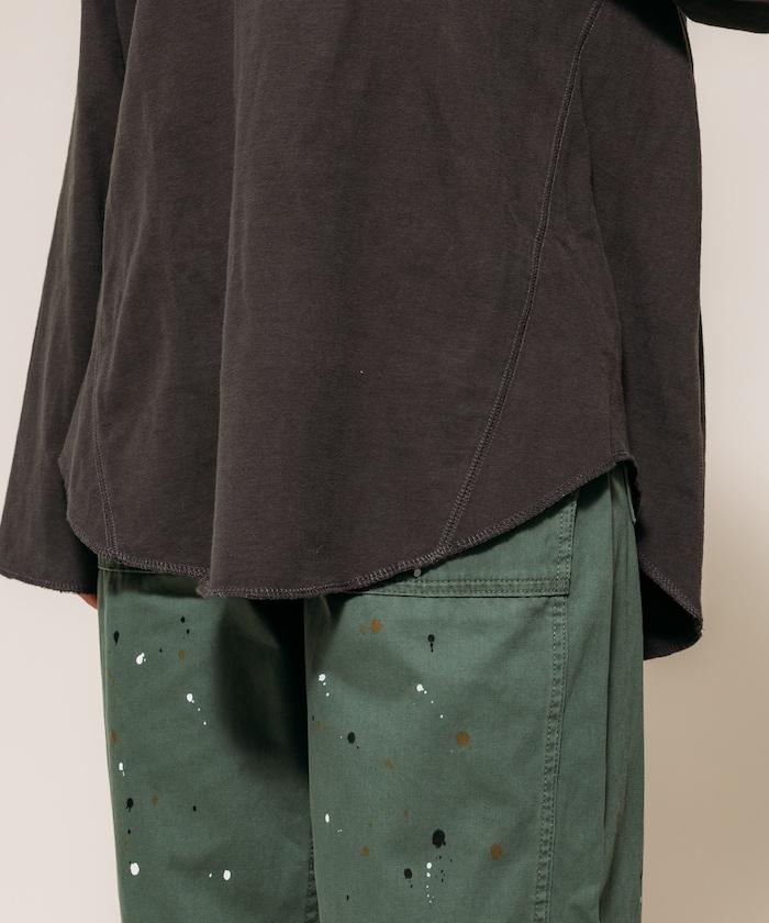 復古V領字母長袖T恤