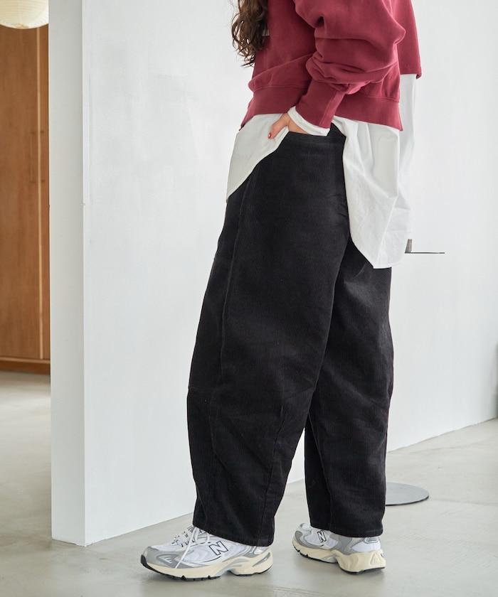 燈芯絨燈籠褲/弧形褲