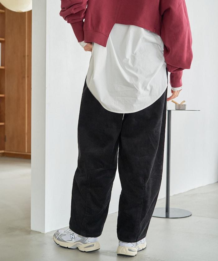 燈芯絨燈籠褲/弧形褲