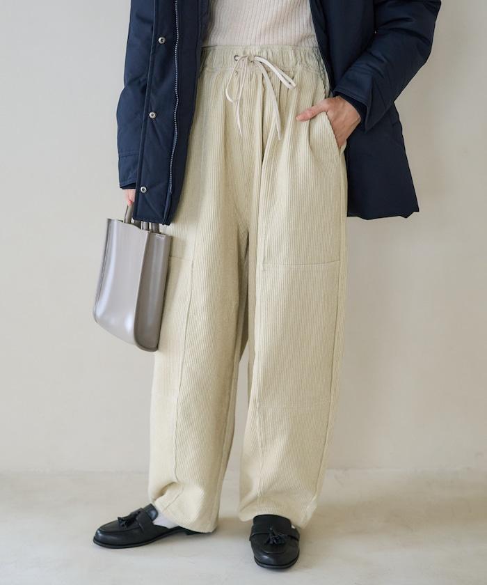 燈芯絨燈籠褲/弧形褲