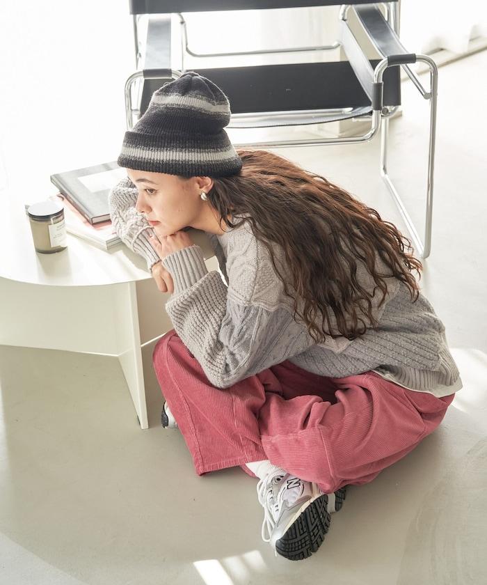 燈芯絨燈籠褲/弧形褲