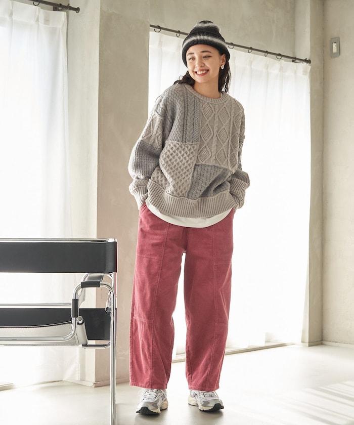 燈芯絨燈籠褲/弧形褲