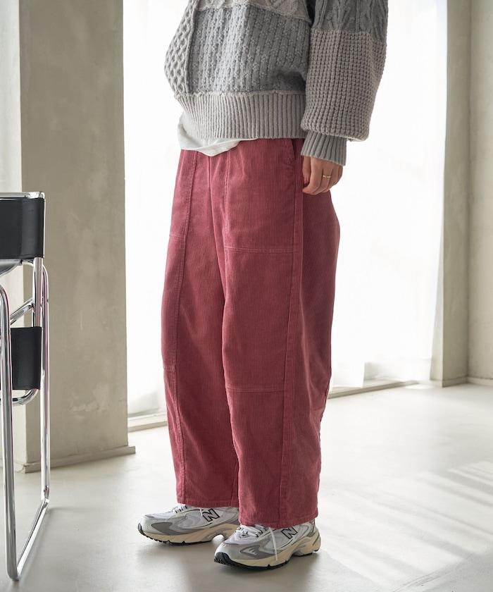 燈芯絨燈籠褲/弧形褲