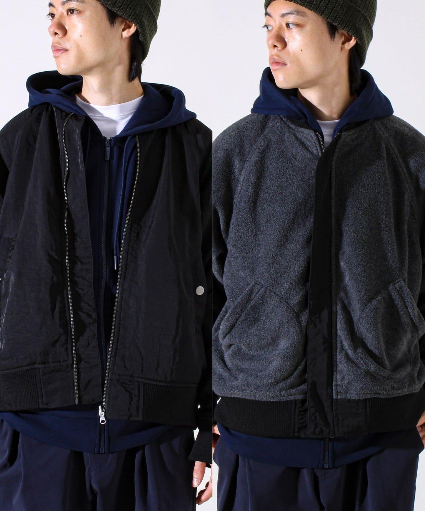 【尼龍×抓絨】2WAY可雙面穿飛行員夾克 MA-1