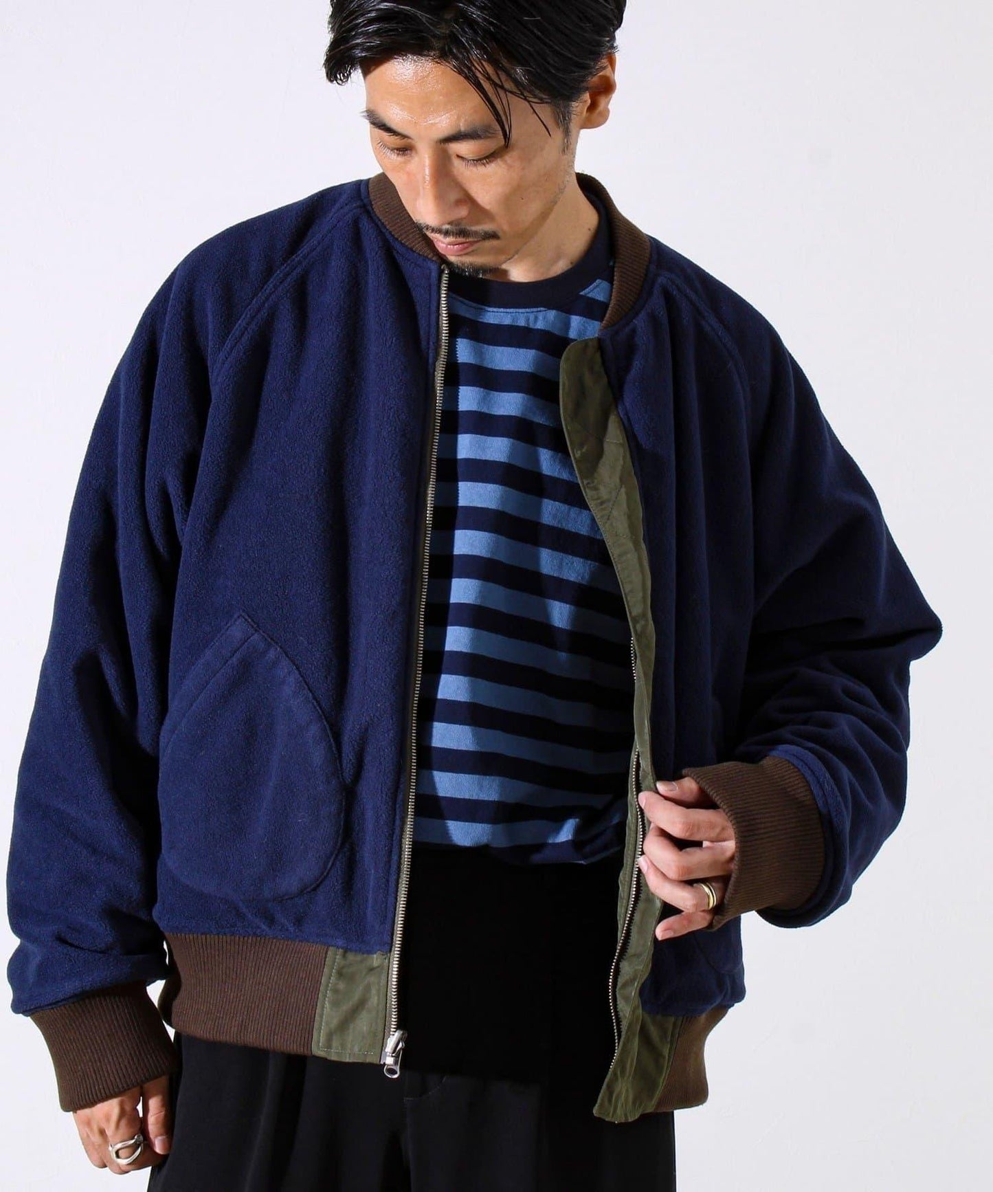 【尼龍×抓絨】2WAY可雙面穿飛行員夾克 MA-1