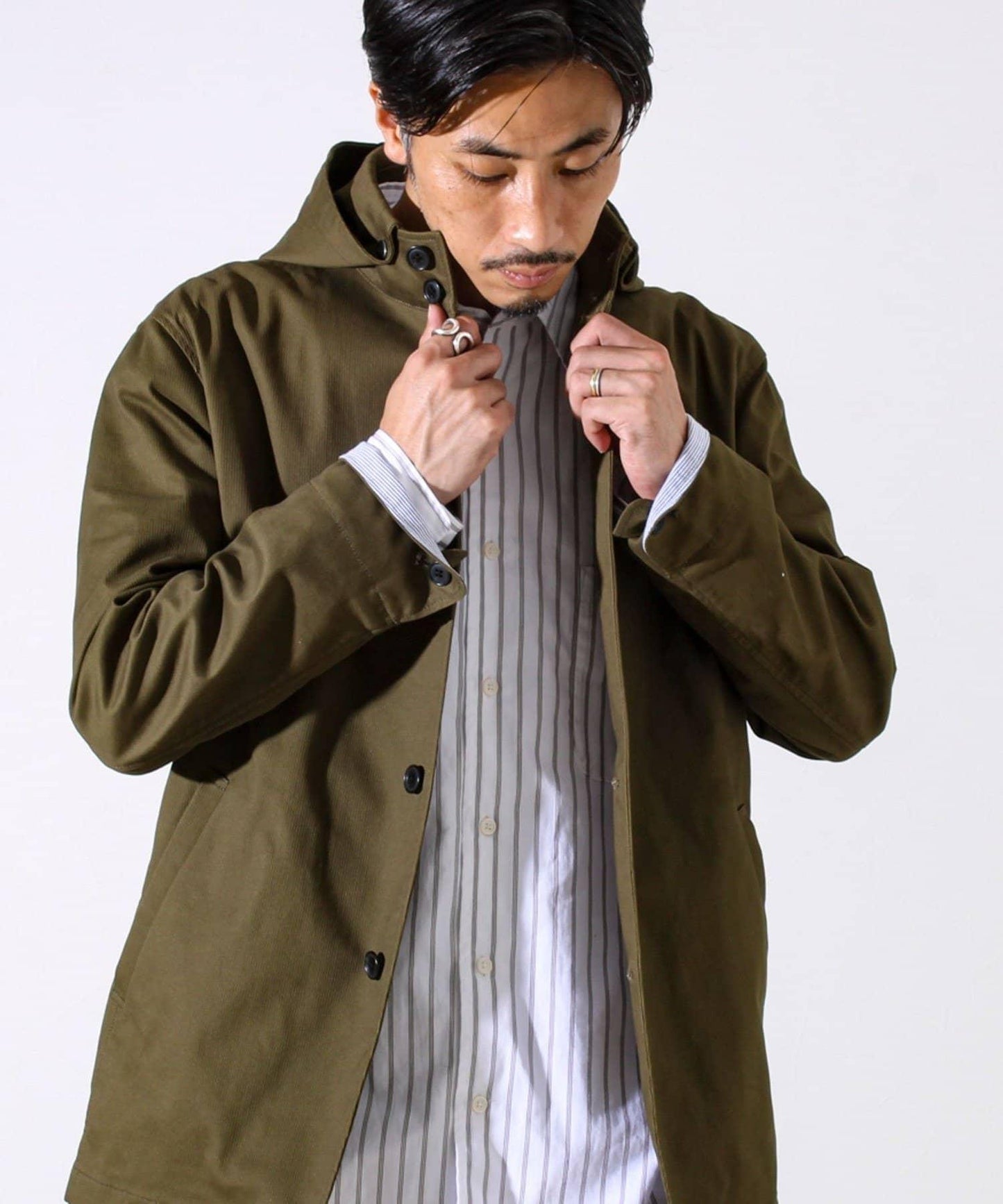 【GLOSTER經典款/商務休閒兼用】條紋連帽夾克
