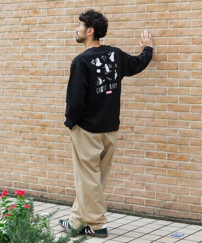 CHUMS×FREAK'S STORE/CHUMS特別款 隨機Booby鳥背部印花圓領衛衣/幽靈圖案