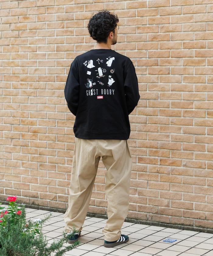 CHUMS×FREAK'S STORE/CHUMS特別款 隨機Booby鳥背部印花圓領衛衣/幽靈圖案