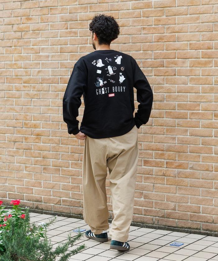 CHUMS×FREAK'S STORE/CHUMS特別款 隨機Booby鳥背部印花圓領衛衣/幽靈圖案