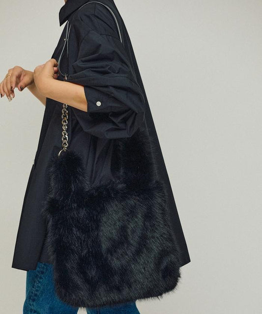 多功能仿皮草托特包