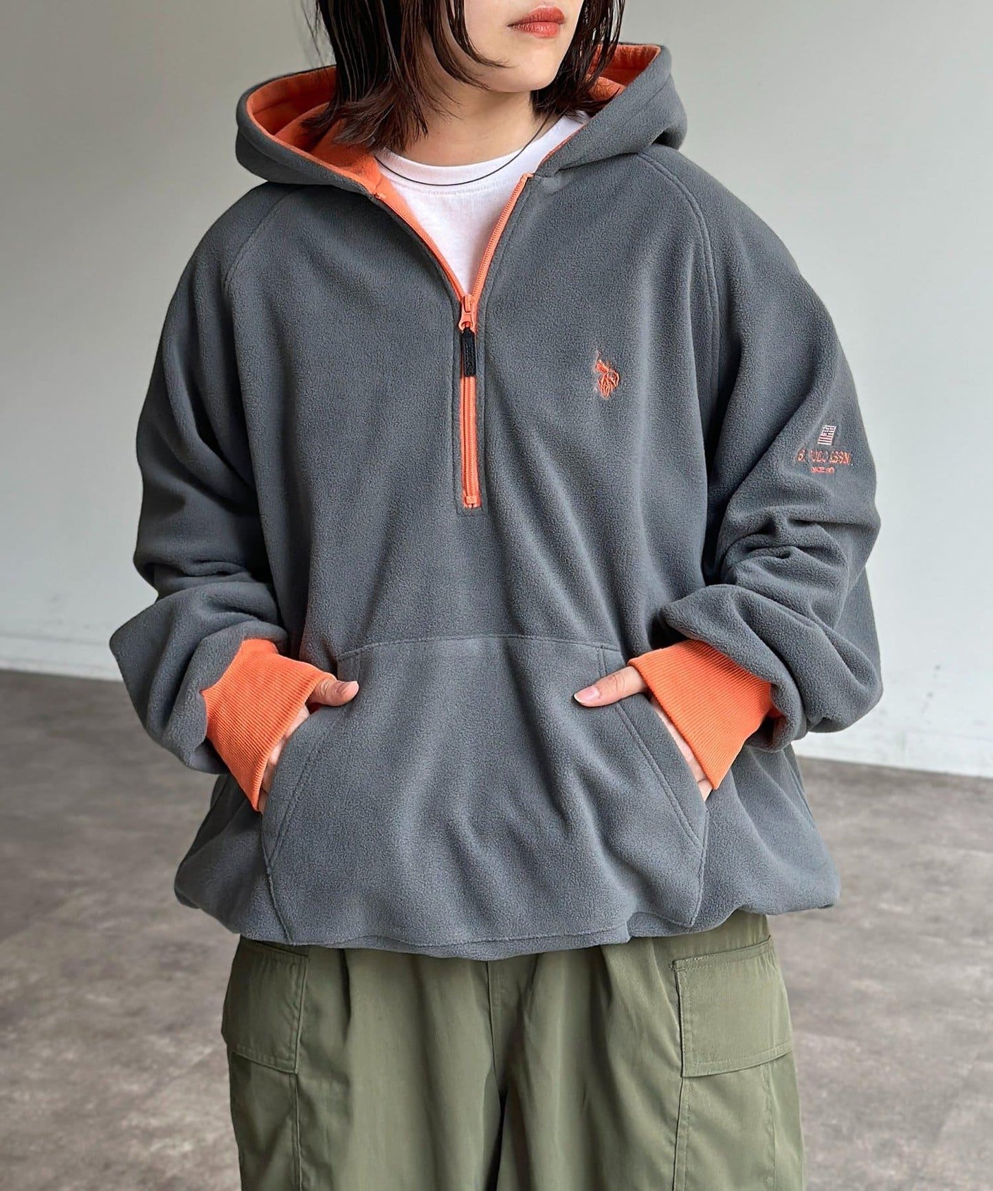 【U.S. POLO ASSN.】抓絨半拉鍊衛衣