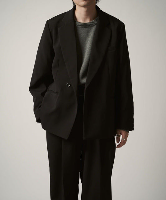 雙層斜紋半單排扣西裝外套