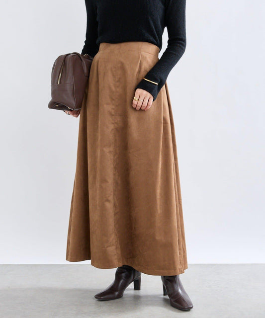 【現代感】磨砂質感側褶半身裙