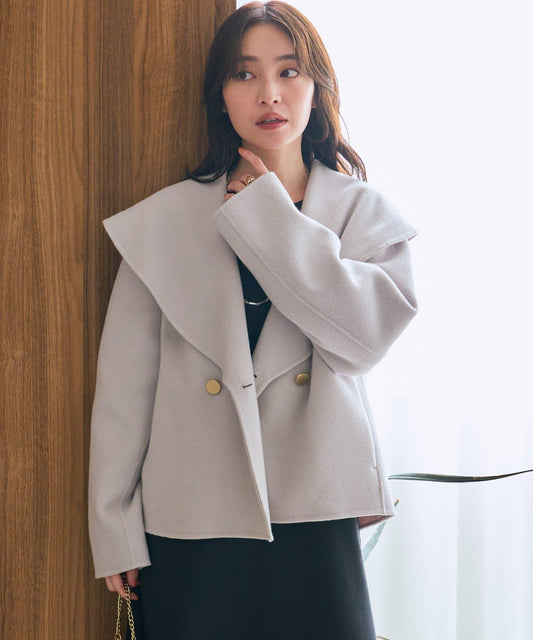 【最強人氣大衣】雙面呢披肩領大衣