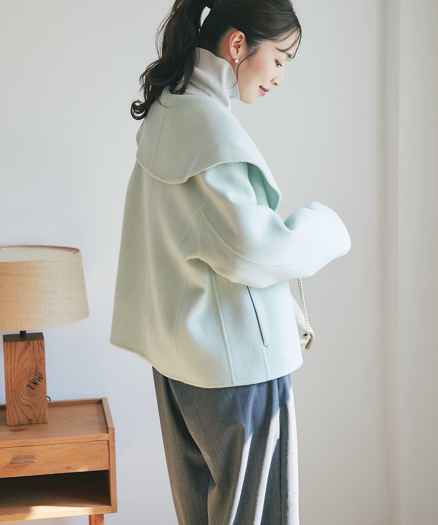 【最強人氣大衣】雙面呢披肩領大衣