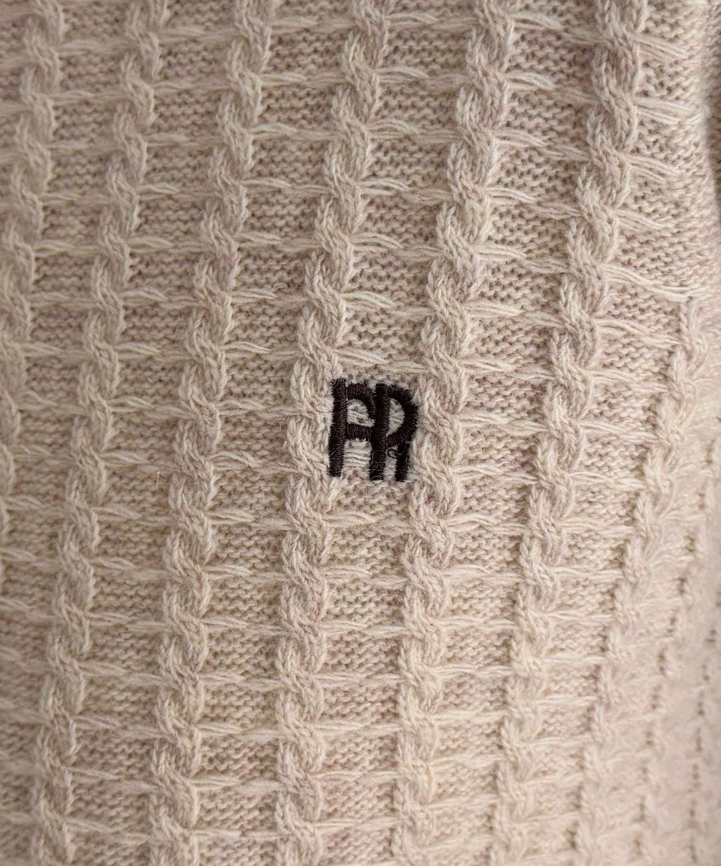 FR刺繡麻花紋理POLO領針織套頭衫