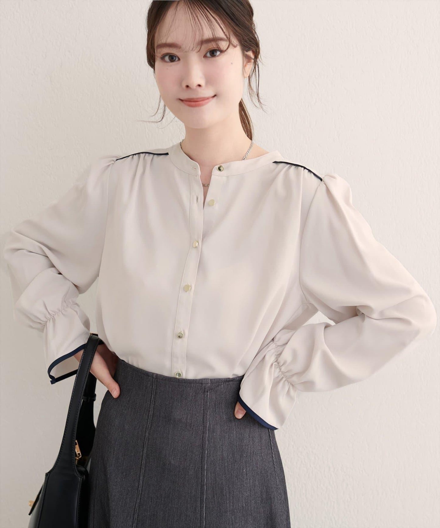 拼接滾邊襯衫