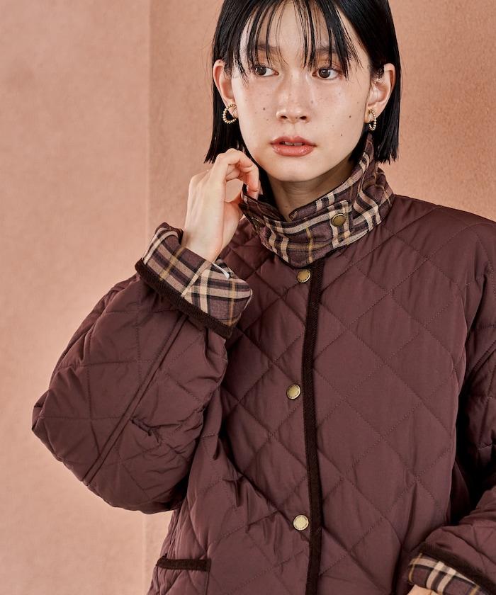 PRIMALOFT 菱形絎縫帶領中長款大衣