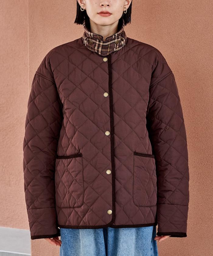 PRIMALOFT 菱形絎縫帶領中長款大衣