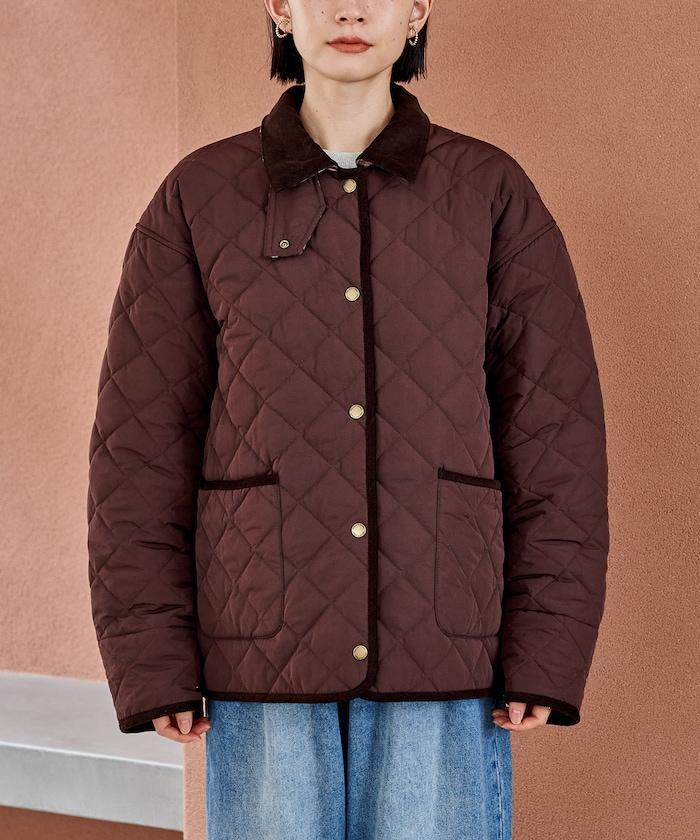 PRIMALOFT 菱形絎縫帶領中長款大衣