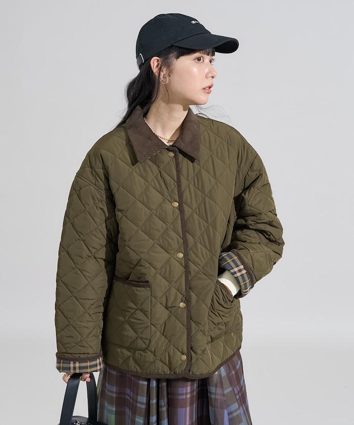 PRIMALOFT 菱形絎縫帶領中長款大衣