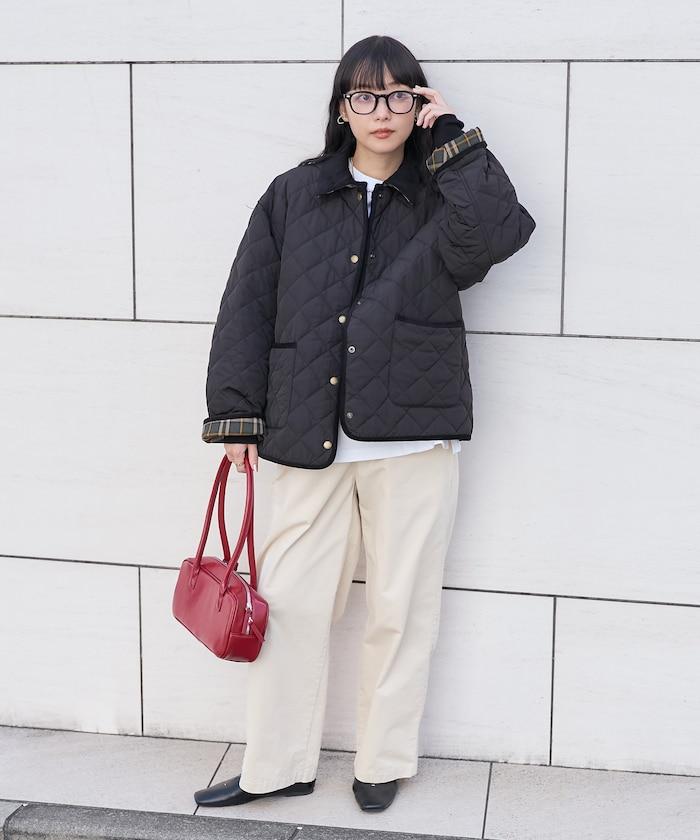 PRIMALOFT 菱形絎縫帶領中長款大衣