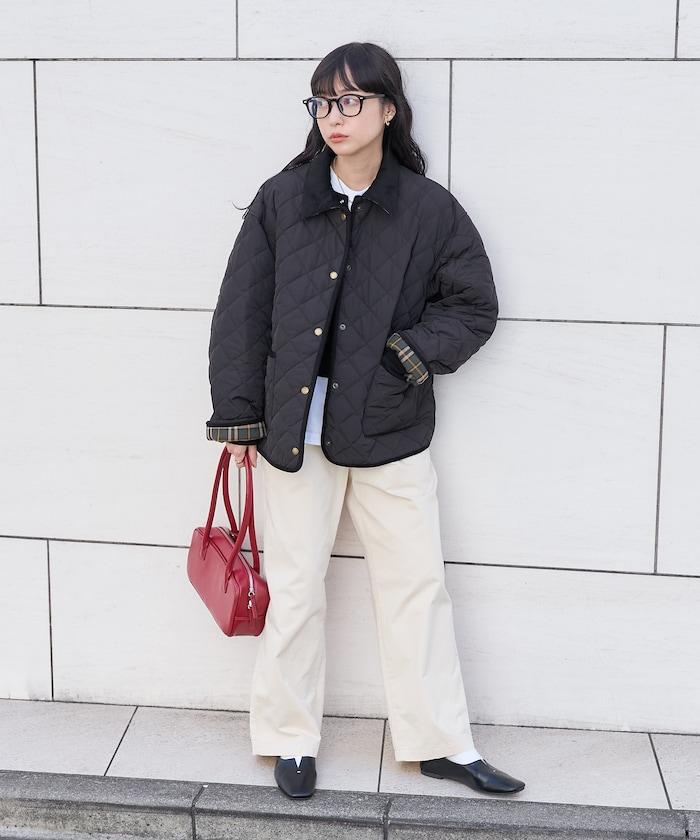 PRIMALOFT 菱形絎縫帶領中長款大衣