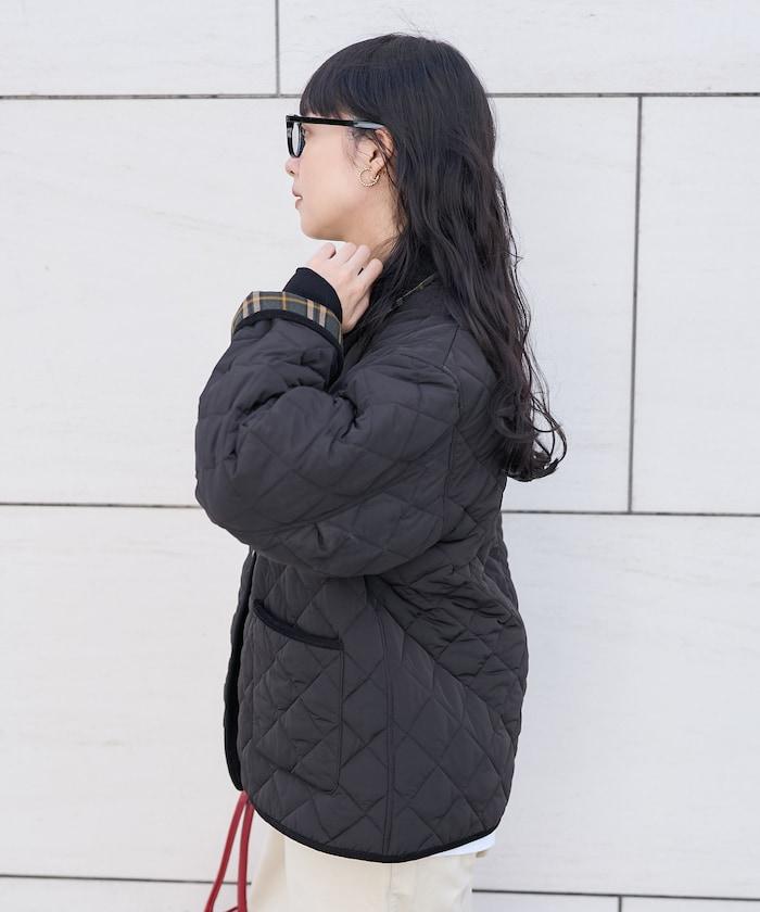 PRIMALOFT 菱形絎縫帶領中長款大衣