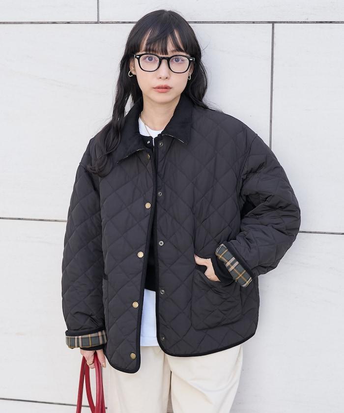 PRIMALOFT 菱形絎縫帶領中長款大衣