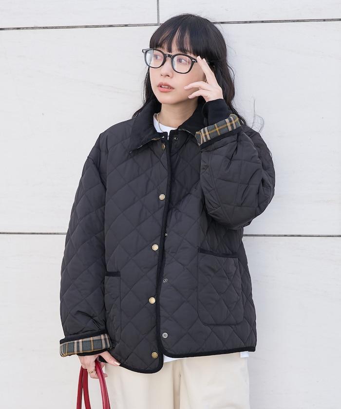 PRIMALOFT 菱形絎縫帶領中長款大衣